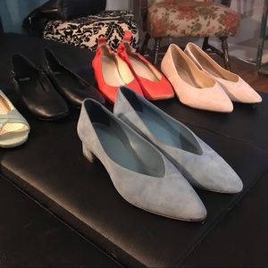 Everlane Block Heel, Light Blue Suede, Sz 9